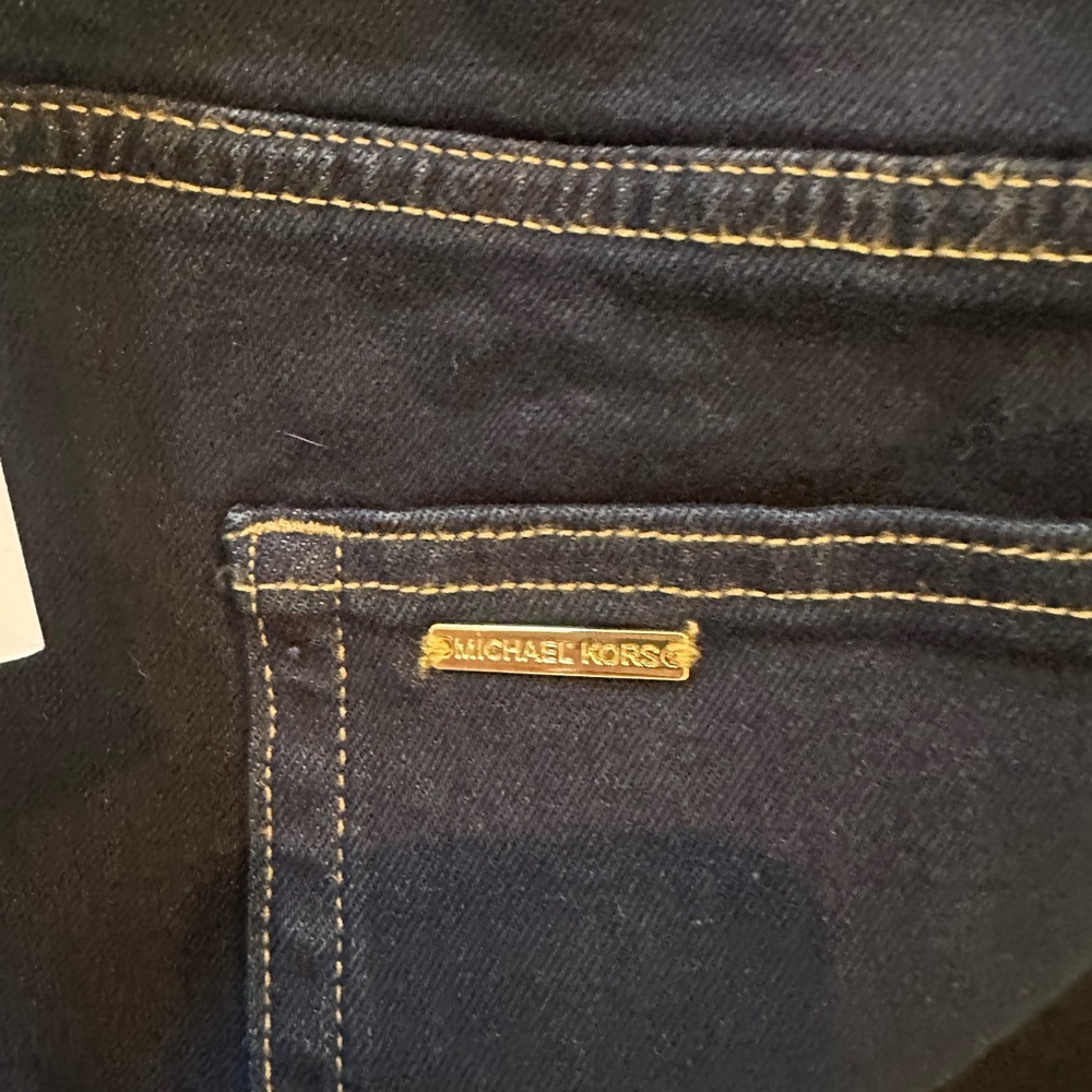 NEW Michael Kors Selma Straight Crop High-rise Women's Dark Blue Jeans 16 - Picture 5 of 7